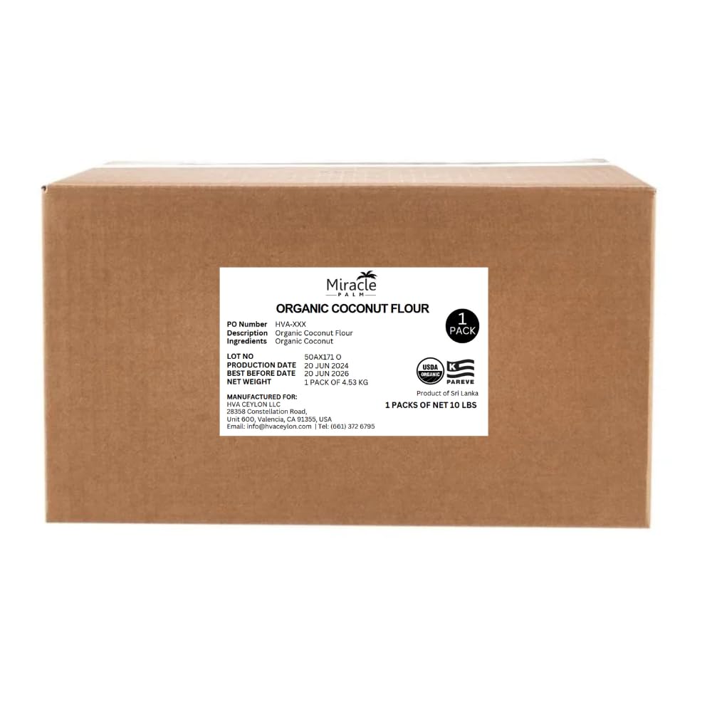 Miracle Palm Organic Coconut Flour - Gluten Free Flour Substitute for Vegan Baking, Low Fat and Good Source of Fiber Coconut Bak