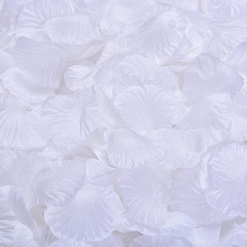 Lzxd 1000 Pieces White Artificial Silk Rose Petals Flower Decoration Wedding Party Color White