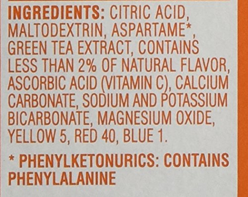Crystal Light Green Tea Drink Mix, Peach Mango Flavor, 0.08 oz Packets, 6 Pack
