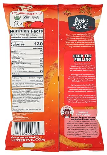 LESSEREVIL Organic Blazin Hot Cheddar Cheezmos  7 OZ