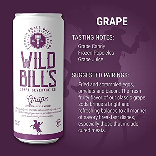 Wild Bills G  Soda - Classic Craft Soda, Caffeine Free, Gluten Free, 12 Fl Oz (Pack of 12)