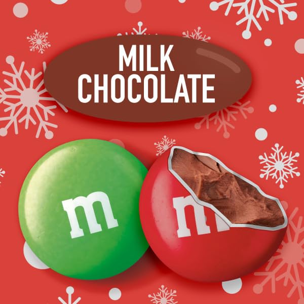 M&MS Milk Chocolate Red & Green Christmas Candy Bulk Assortment  Bulk Christmas Candy 38 oz Resealable Bag