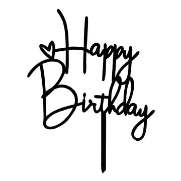 Happy Birthday Cake Topper Cake Topper Decoration Birthday Cake Supplies (Black cake topper)
