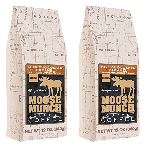 Moose Munch Gourmet Ground Coffee By Harry & David, 2/12 Oz Bags (Milk Chocolate Caramel)