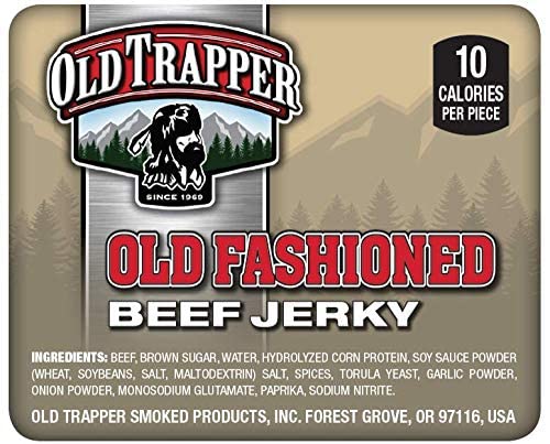 LYZAS SWEETS &   Old Trapper Double Eagle Beef Jerky Gift Set - 10.5 oz (Pack of 2) with Bonus Magnet - Old Fashioned & Spicy