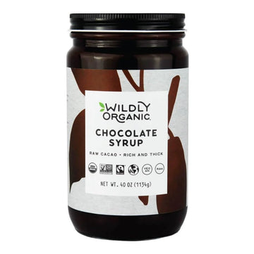 Wildly Organic Chocolate Syrup 40 Oz Glass Jar - Organic, Dairy-Free, Fair Trade, Non-GMO, Kosher, Vegan, Premium Rich Chocolate