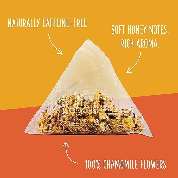 Two Leaves and a Bud Organic Chamomile Tea Bags, Naturally Caffeine Free, 15 Count (Pack of 6)