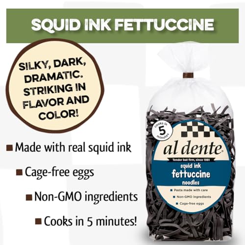 Al Dente Squid Ink Fettuccine, 10 Ounce Bag 283 G (Pack Of 6)