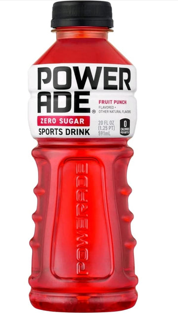 WESTERNMBY POWERADE Zero Fruit Punch, Pack of 10 Bottles, 20 Fl Oz Each, Total 200 Fl Oz
