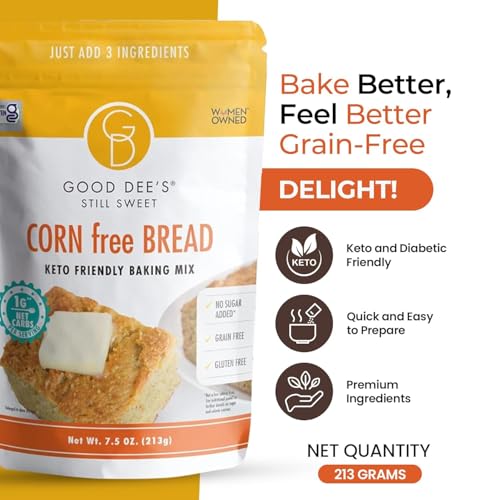 Good Dees Corn Bread Baking Mix - Grain Free, Sugar Free, Gluten Free, Wheat Free, and Low Carb,7.5 Oz