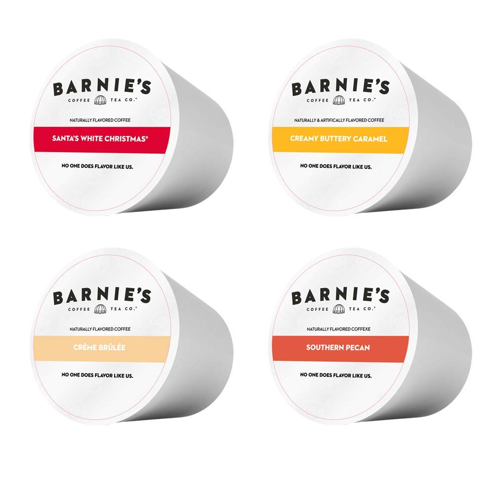 Barnies Coffee Pods With Santas White Christmas, Southern Pecan, Creamy Buttery Caramel, And Cool Cafe Blues, Assorted Variety Pack, 32 Count