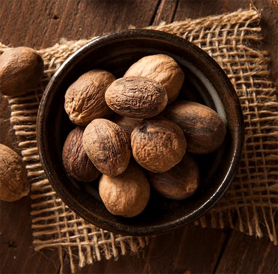Unpretentious Whole Nutmeg, Gluten Free, 1 lb Resealable Bag, Ideal for Holiday Dishes & Baked Goods