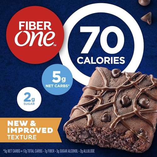 Fiber One 70 Calorie Brownies, Chocolate Fudge, Snack Bars, 12 ct (Pack of 4)