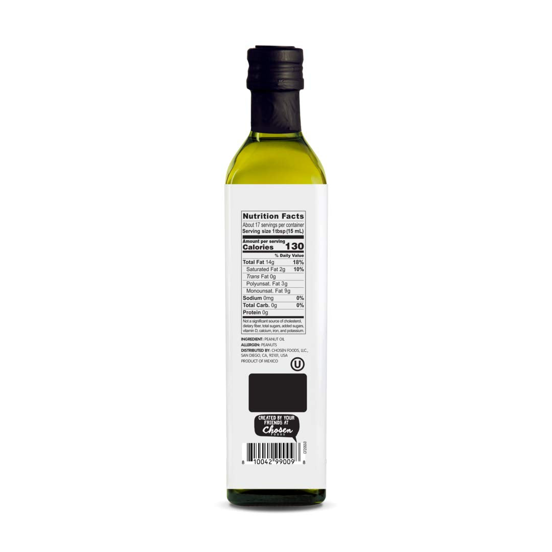 Oi! Roasted Peanut Oil 8.4 Oz, Non-Gmo, Gluten Free For Cooking, Baking And Grilling