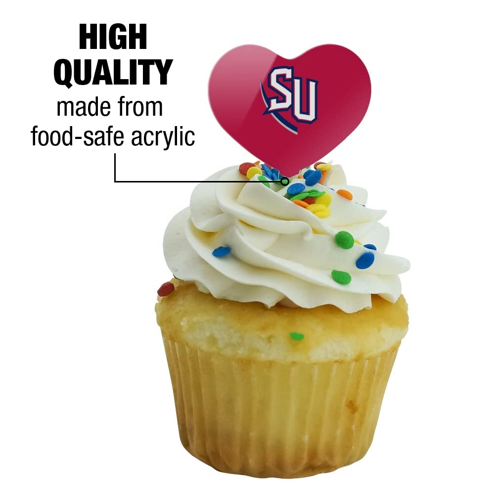 GRAPHICS & MORE Cupcake Picks Set of 6 - Acrylic, Heart, Shenandoah University, One Size, Model CUPCAKE.HEART.CLCSU.Z008798