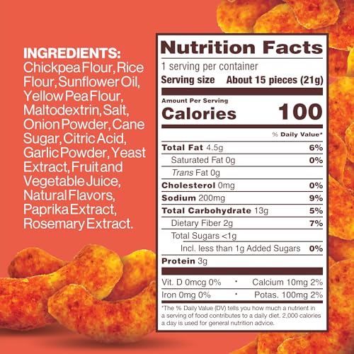 Hippeas Chickpea Puffs, Flavor Blast: Blazin  Hot, 0.75 Ounce (Pack of 18), 3g Protein, 2g Fiber, Vegan, Gluten-Free, Crunchy,