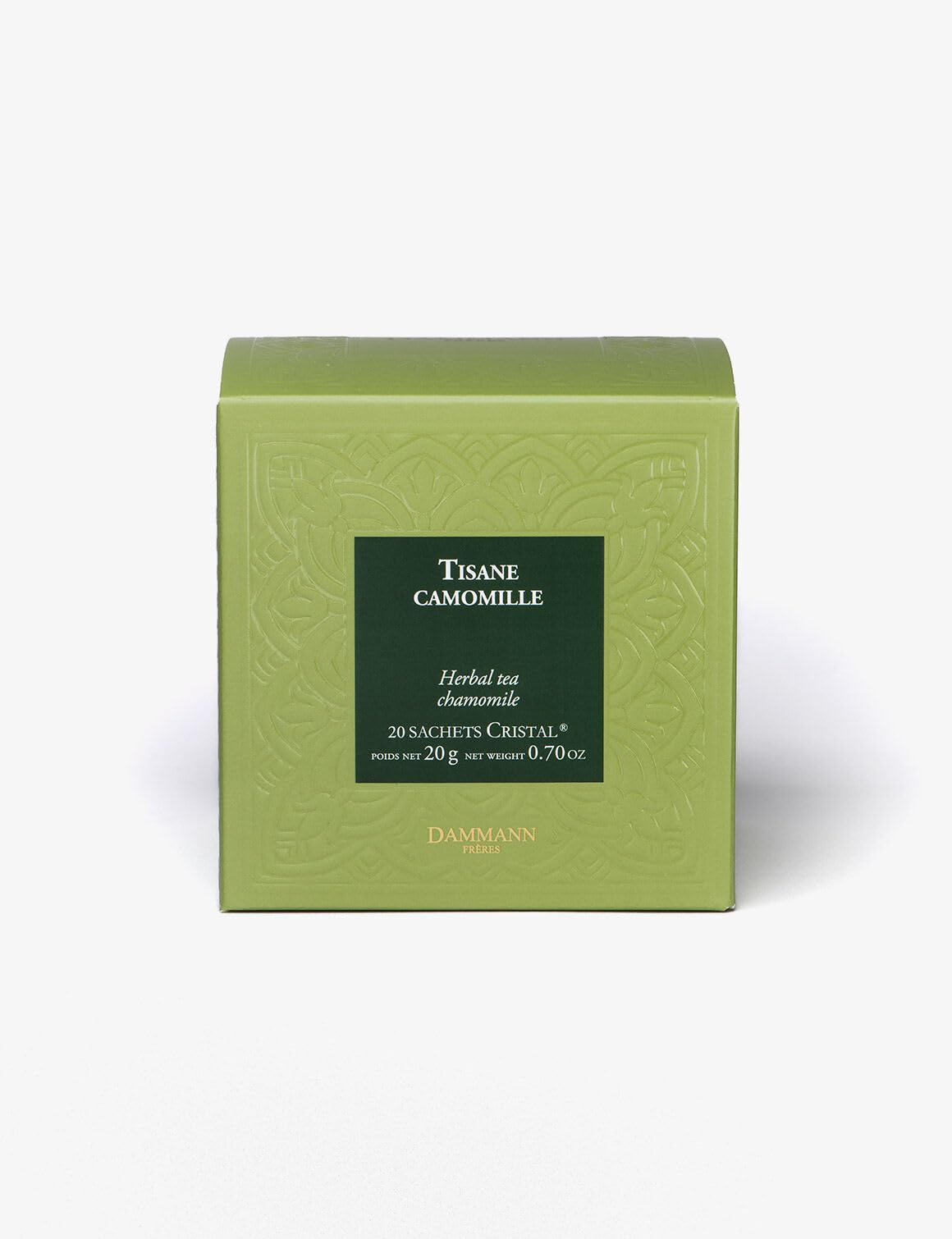 Dammann Freres Sachets  Chamomile Tea Bags  enhanced Gourmet French Herbal Tea  20 Count (Single Pack)
