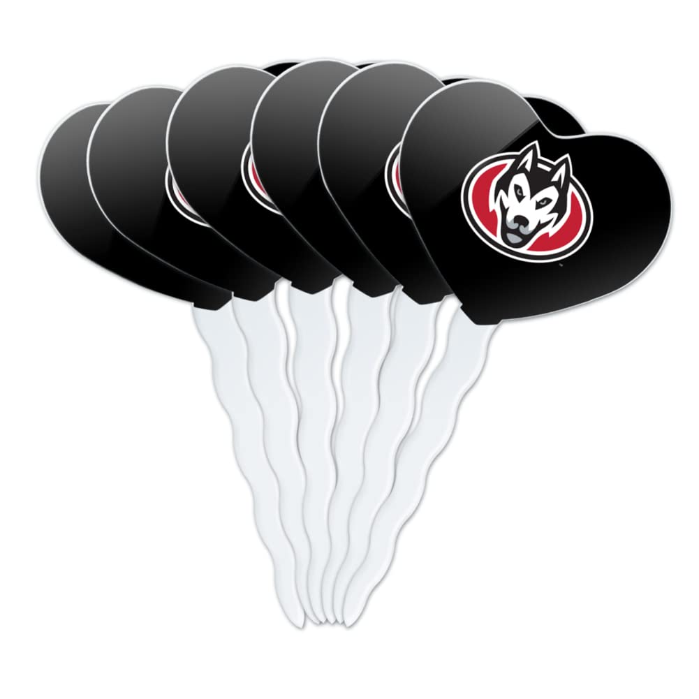 GRAPHICS & MORE Cupcake Picks Set of 6, Acrylic, Heart Love Design, St. Cloud State University, One Size