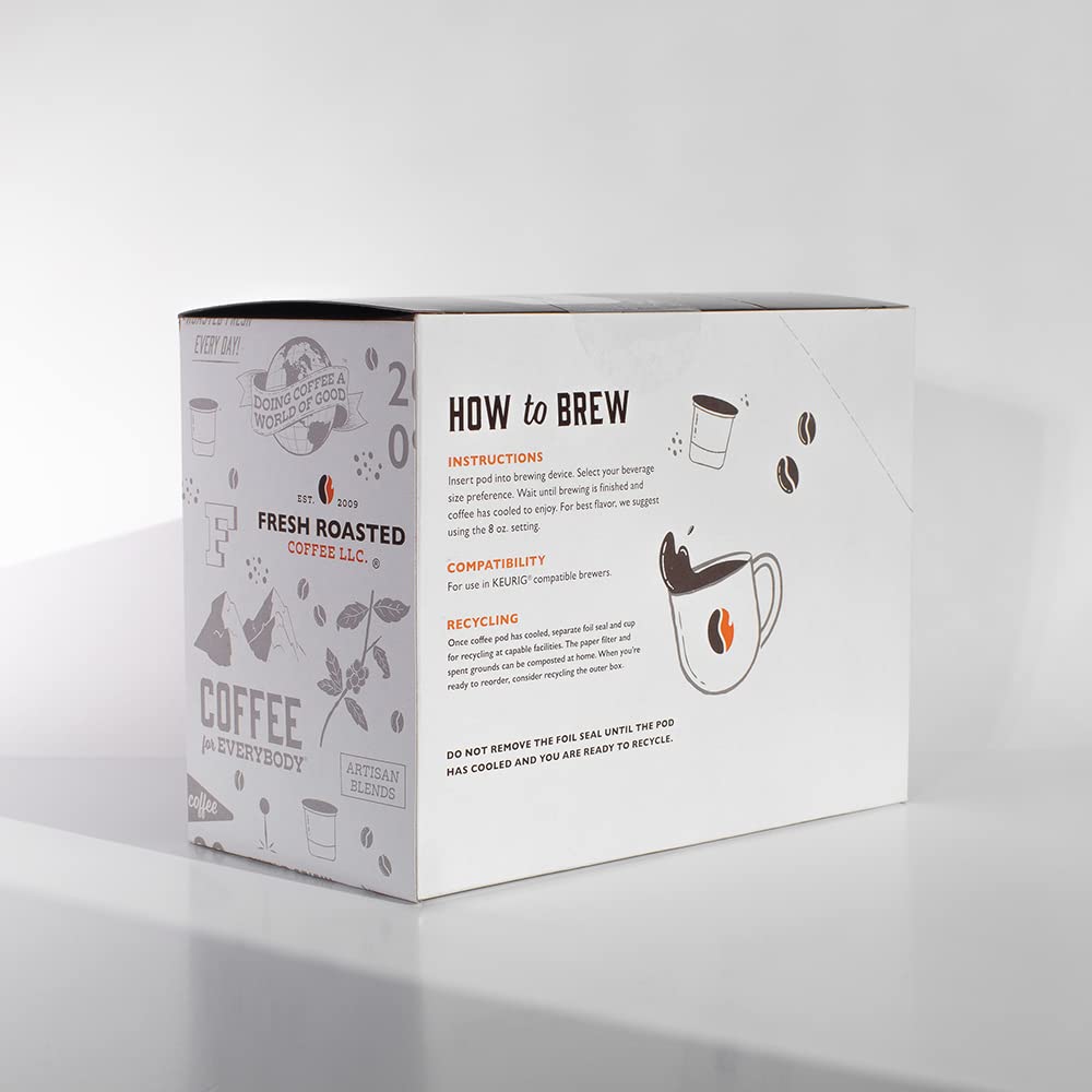 Fresh Roasted Coffee, Organic Ethiopian Yirgacheffe | Usda Organic, Kosher, 3Rd Party Tested For Mold, Myco, Pesticides | 24 Pods For K Cup Malt-Inspired