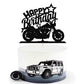 Ruscalin Cake Topper Black Motorcycle Design - 6.6 x 5.4 inches Birthday Party Decoration