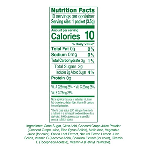 TRUE LEMON KIDS Groovy Grape (10 Packets) for Hydration - No Preservatives, No Artificial Flavors, No Artificial Sweeteners - Lo