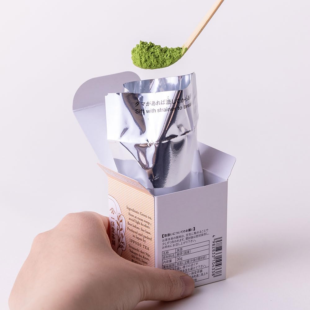 Ippodo Tea - Ikuyo Matcha (1.05oz) - For Lattes and Usucha - Medium & Snappy - Kyoto Since 1717