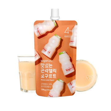 Sugarlolo Konjac Sweet Yogurt Jelly Snack - Vegan Jello with Zero Sugar | Only 4 Calories per Pouch | Low Calorie Korean Snacks 