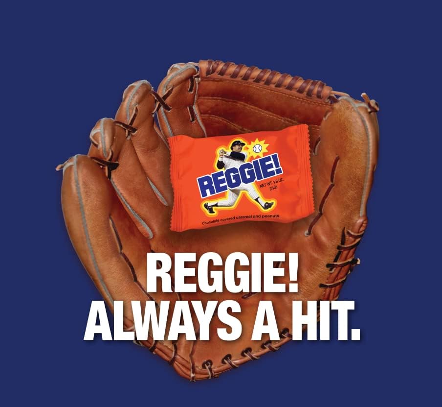 The REGGIE! Bar - 1.8 oz Milk Chocolate Covered Caramel & Peanuts - Classic Candy Bar Made in the USA, Endorsed by Baseball Lege
