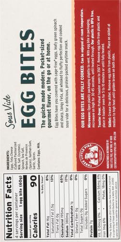 Les Trois Petits Cochons Egg Bite With Spinach & Feta, 8.4 Oz