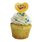 GRAPHICS & MORE Cupcake Picks Set of 6 - Acrylic, University of Wisconsin-Stevens Point Heart Love Design