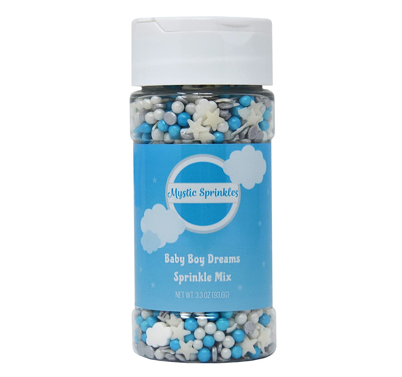 Mystic Sprinkles Baby Shower Sprinkle Mixes (Baby Boy Dreams Sprinkle Mix 3.7Oz)