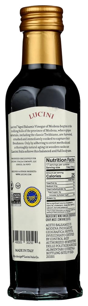 Lucini Balsamic Vinegar Of Modena 10-Year Gran Riserva, 8.5 Oz Bottle