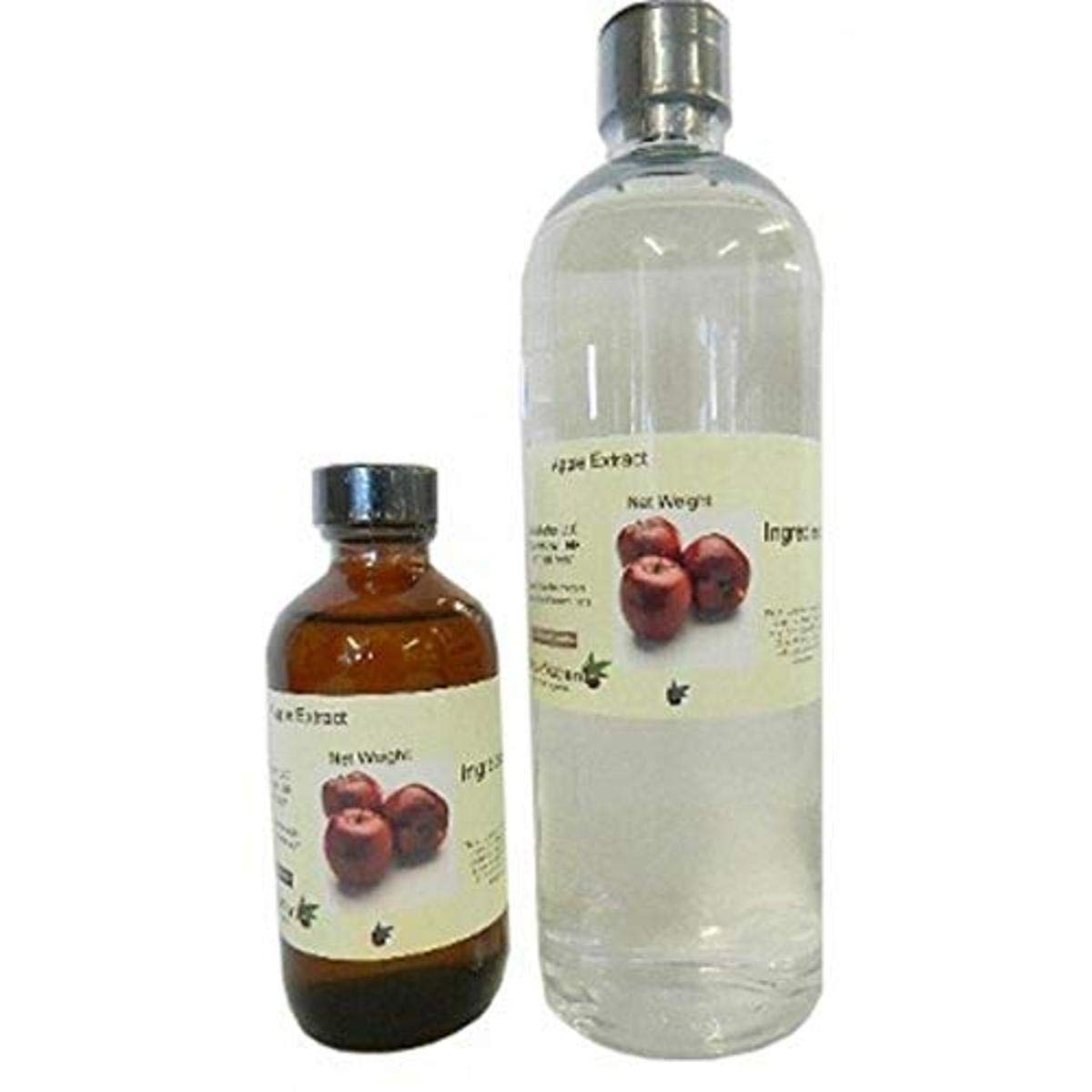 OLIVENATION Natural Apple Extract - Water Soluble Flavor - Non-GMO, Gluten Free, Vegan - 8 oz - 2 Piece Set