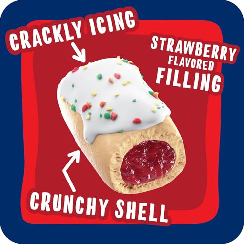 Pop-Tarts Crunchy Poppers Crunchy Filled Snack Pieces, Kids Snacks, On-the-Go, Frosted Strawberry Crunch (6 Boxes, 30 Pouches)