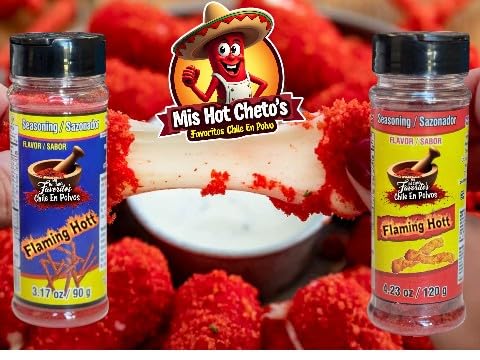 Flaming Hot Flavored Chili Powder (2 Pack Flaming Hott Flavor And Taki Flavor)