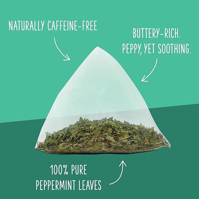 Two Leaves and a Bud Organic Peppermint Tea Bags, Herbal, Naturally Caffeine Free, 15 Count (Pack of 6)