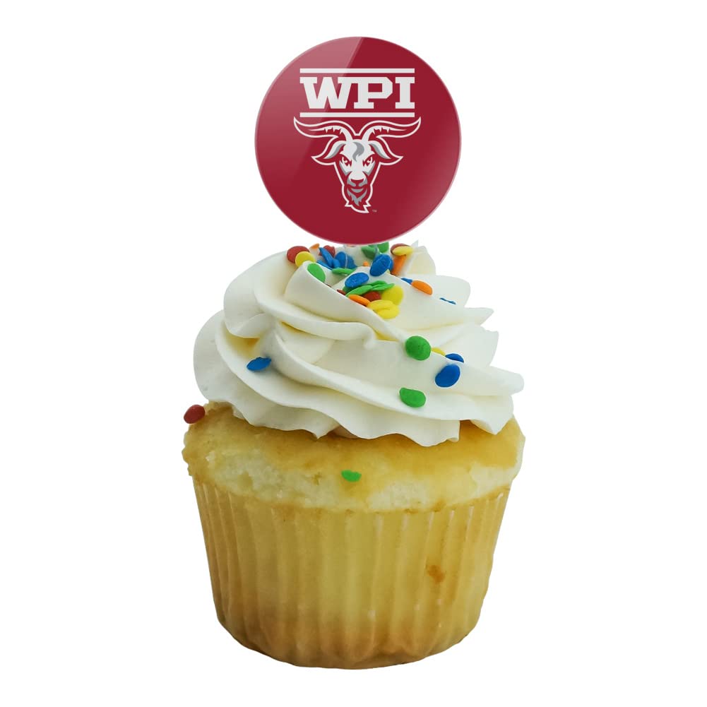Worcester Poly Primary Logo Cupcake Picks Toppers Decoration Set Of 6