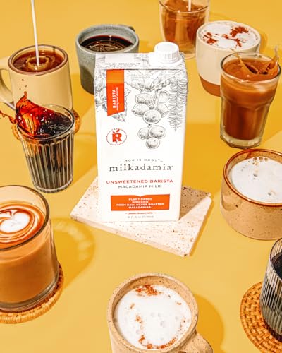 milkadamia Macadamia Milk - Unsweetened Barista - 32 Fl Oz (Pack of 6) - Lactose Free Milk, Vegan Shelf Stable Milk, Plant Based