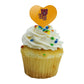 GRAPHICS & MORE Cupcake Picks Set of 6, Acrylic, Ursinus College Heart Decoration