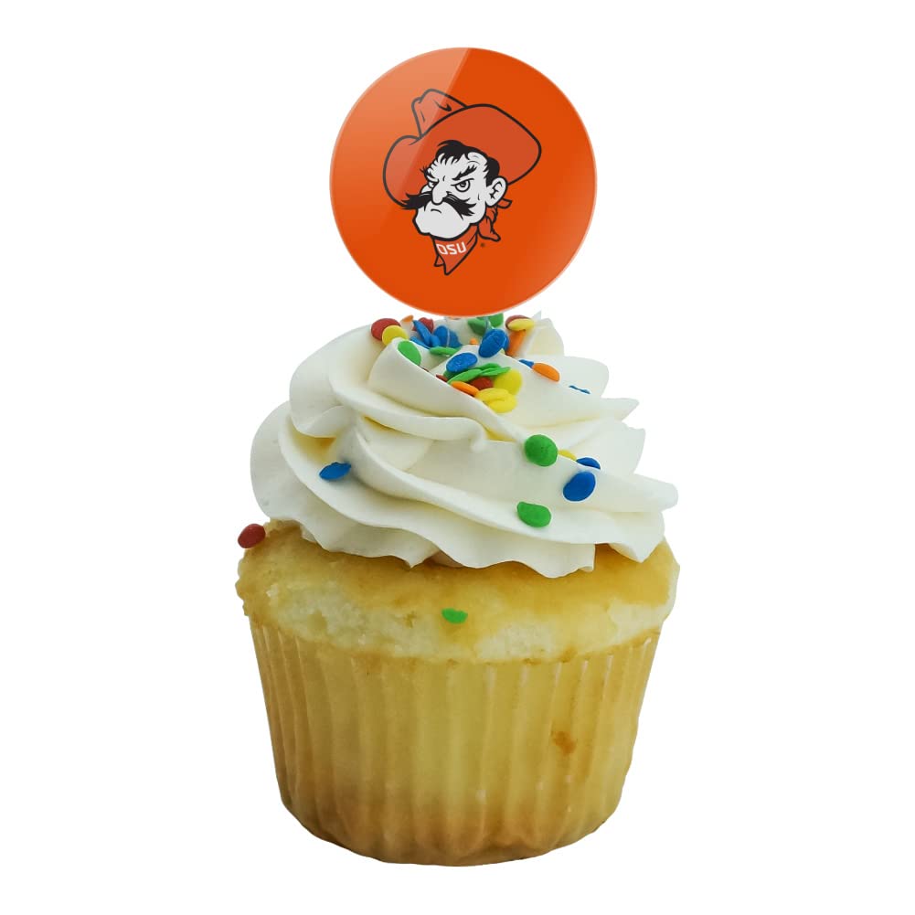 Oklahoma State University Cowboy Logo Secondary Cupcake Picks Toppers Decoration Set Of 6