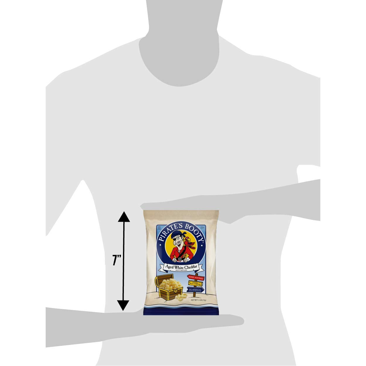 Pirate Brands Booty Puffs - Aged White Cheddar - Case Of 12 - 0.5 Oz.