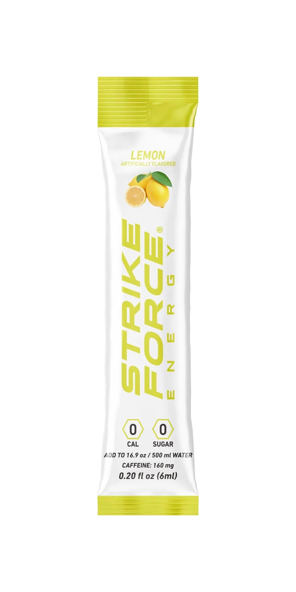 Strike Force Energy Drink Mix - Lemon Flavor - Natural Tasting Caffeine Drink - Turn Any Drink into a Healthy Energy Drink - Zero Calories  Keto Friendly  Sugar Free  Pre Workout (40 Liquid Packs)