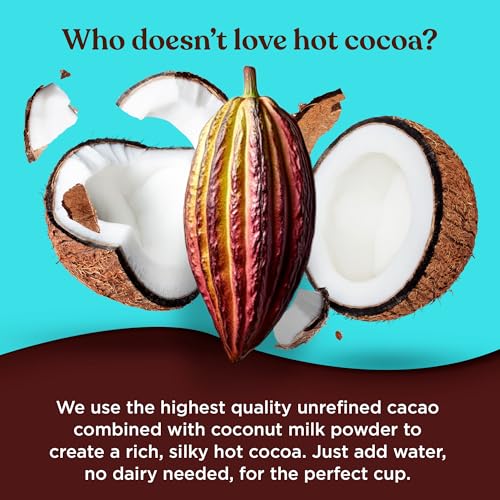 Four Sigmatic Calm Mushroom Cocoa Mix | Organic Dark Hot Cocoa Mix With Reishi Mushroom | Vegan, Dairy Free | 15 Servings
