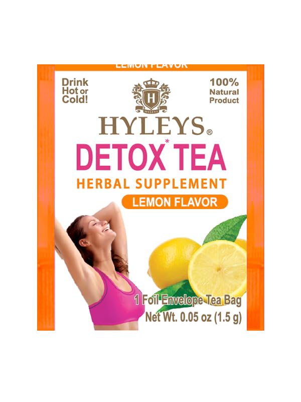HYLEYS Detox Tea - Green Tea with Lemon - 25 Tea Bags - 12 Pack
