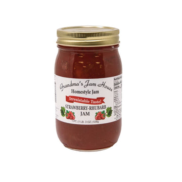 Homestyle Strawberry Rhubarb Jam - One Pint - Grandmas Jam House