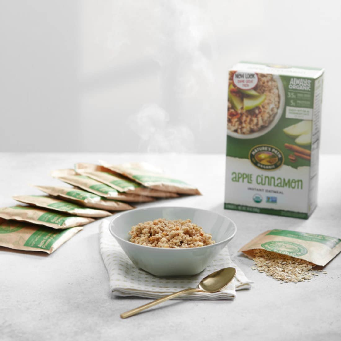 Nature'S Path Organic Instant Hot Oatmeal Apple Cinnamon -- 8 Packets