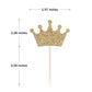 Crown Cupcake Toppers 48 Pcs Light Gold Glittery Princess Cake Picks For Baby Shower Birthday Party Decorations Supplies