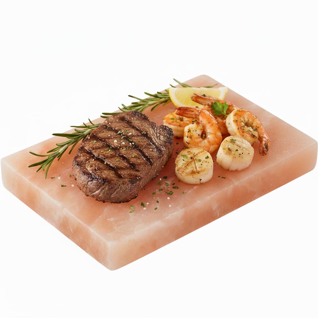 Onlyfire Himalayan Salt Block For Grilling, Cooking, Searing, Cutting and Serving, 12 X 8 X 1.5 Food Grade Himalayan Pink Salt S