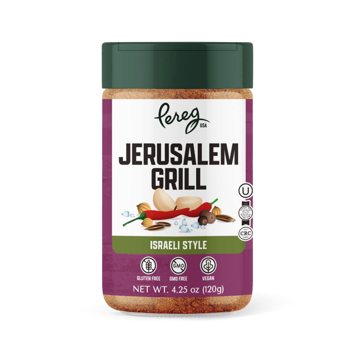 Pereg Jerusalem Spice Seasoning (4.25 Oz) - Israeli Savory Spice Mix with Cumin, Coriander, Allspice, Garlic & Paprika - Grillin