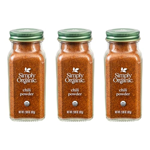 Simply Organic Chili Powder, Certified Organic | 2.89 Oz | Pack Of 3